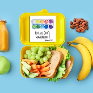Lunch box note cards printable christian lunch notes for kid scripture notes for lunch positive school notes watercolor bible verse cards image 9