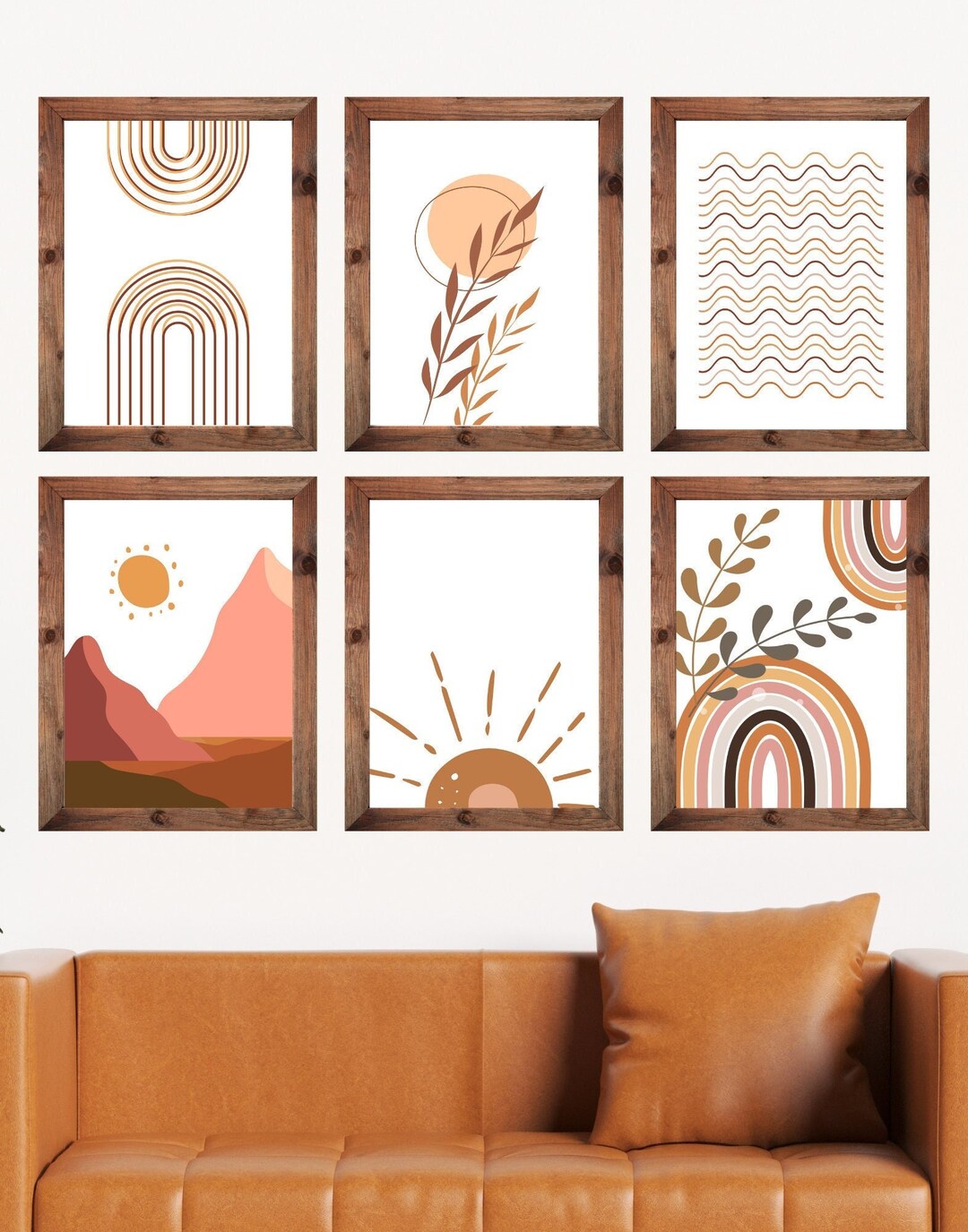 Boho Rainbow Desert Abstract Wall Art Printable Modern Home Wall Print