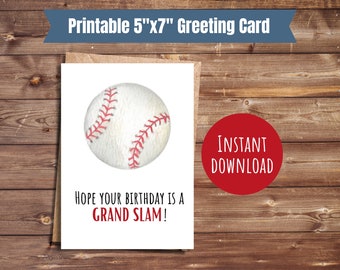 Baseball birthday card printable sports bday card baseball lover gift sports lover card bday gift for him baseball birthday party gift