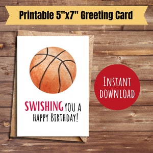 Basketball Geburtstagskarte druckbare Sport Geburtstagskarte Basketball-Liebhaber Geschenk Sport-Liebhaber Karte Geburtstagsgeschenk für ihn Basketball-Geburtstags-Party Geschenk