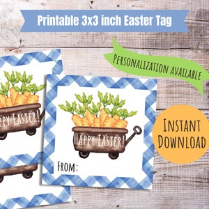 Easter gift tag printable Easter bunny tag Easter gift tag for Easter basket card personalized Easter favor tag school Easter party favor