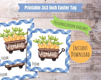 Etiqueta de regalo de Pascua imprimible Etiqueta de conejito de Pascua Etiqueta de regalo de Pascua para tarjeta de cesta de Pascua personalizada Etiqueta de favor de Pascua escuela fiesta de Pascua favor