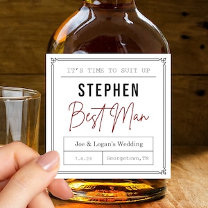 Groomsman Proposal Whiskey Label, Best man whiskey label, Usher Gift, Man of Honor Label, Bottle Label for Wedding, Custom Tequila Label