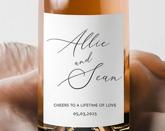 Etiqueta de vino de compromiso personalizada, etiquetas de champán para bodas, aniversario, regalo de agradecimiento, regalo de bodas, etiqueta de regalo de compromiso