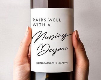 Nursing Degree Wine Label, Nursing School graduation gift, New Job Gift For Nurse, Nurse Thank You Gift, Nurse Champagne Label