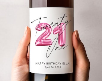 21st Birthday Wine Label, Personalized Birthday Gift, 21st Champagne Label, 21st Birthday Gift For Her, 21st Gift For Him, Finally Legal