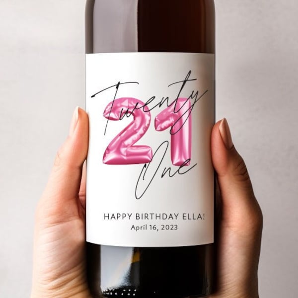 21st Birthday Wine Label, Personalized Birthday Gift, 21st Champagne Label, 21st Birthday Gift For Her, 21st Gift For Him, Finally Legal