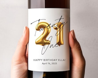 21st Gold Birthday Wine Label, Custom Birthday Gift, 21st Champagne Label, 21st Birthday Gift For Her, 21st Gift For Him, Finally Legal