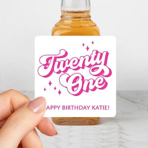 21st Birthday Liquor Labels 50 mL | 21st Birthday Favors | Tequila Label Disco BirthdayMini Liquor Bottle Labels | Mini Wine Bottle Labels