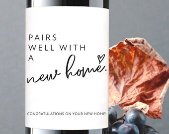 New Home Wine Label, Housewarming Champagne Label, New Place, Housewarming Wine Label, New Home Owner Gift, Realtor Gift to Clients