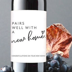 New Home Wine Label, Housewarming Champagne Label, New Place, Housewarming Wine Label, New Home Owner Gift, Realtor Gift to Clients