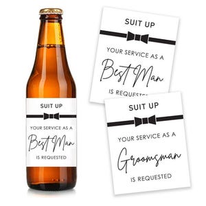 Groomsman Beer Labels, Best Man Proposal, Your Service Is Requested, Groomsmen Gift, Best man label, Waterproof labels, Usher Labels