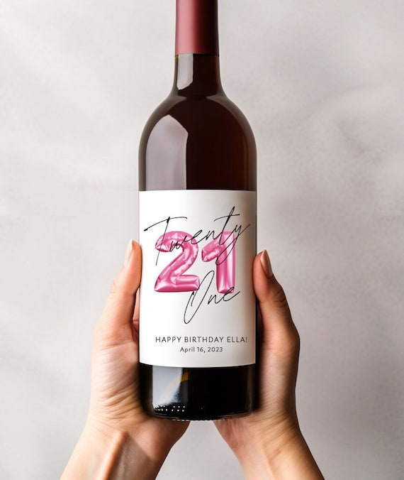 21st Birthday Wine Label, Personalized Birthday Gift, 21st Champagne Label, 21st Birthday Gift For Her, 21st Gift For Him, Finally Legal