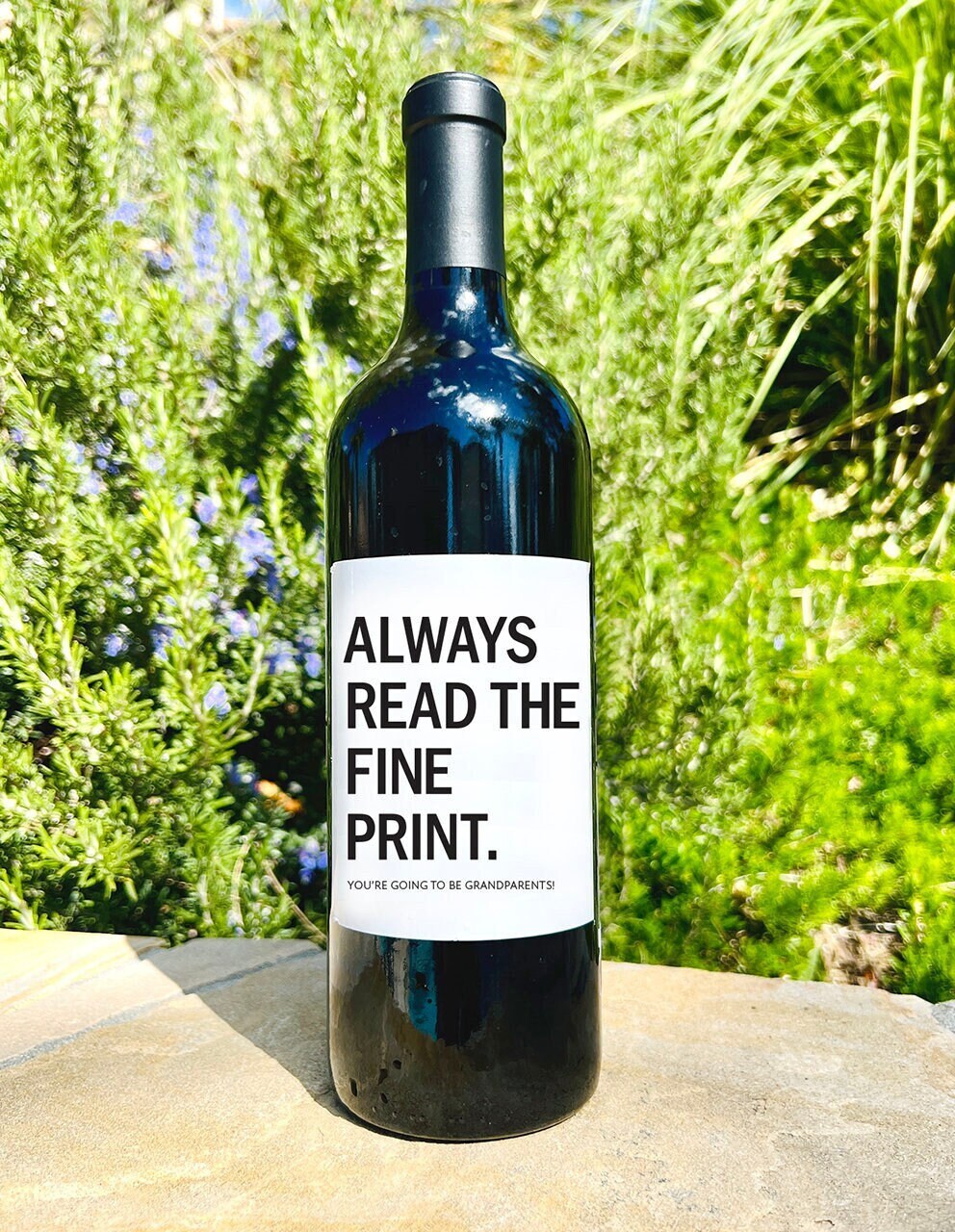 Always Read the Fine Print Wine Label, Baby Announcement Wine Labels ...