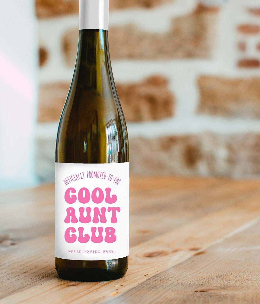 Announcement Wine Labels/auntie Wine Label/pregnancy Announcement Gift ...