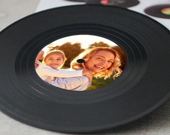 Vinyl Record Drinks Coasters, Personalized Photo Coasters, Custom Coasters, Funny Vinyl Record Coasters, Christmas gifts