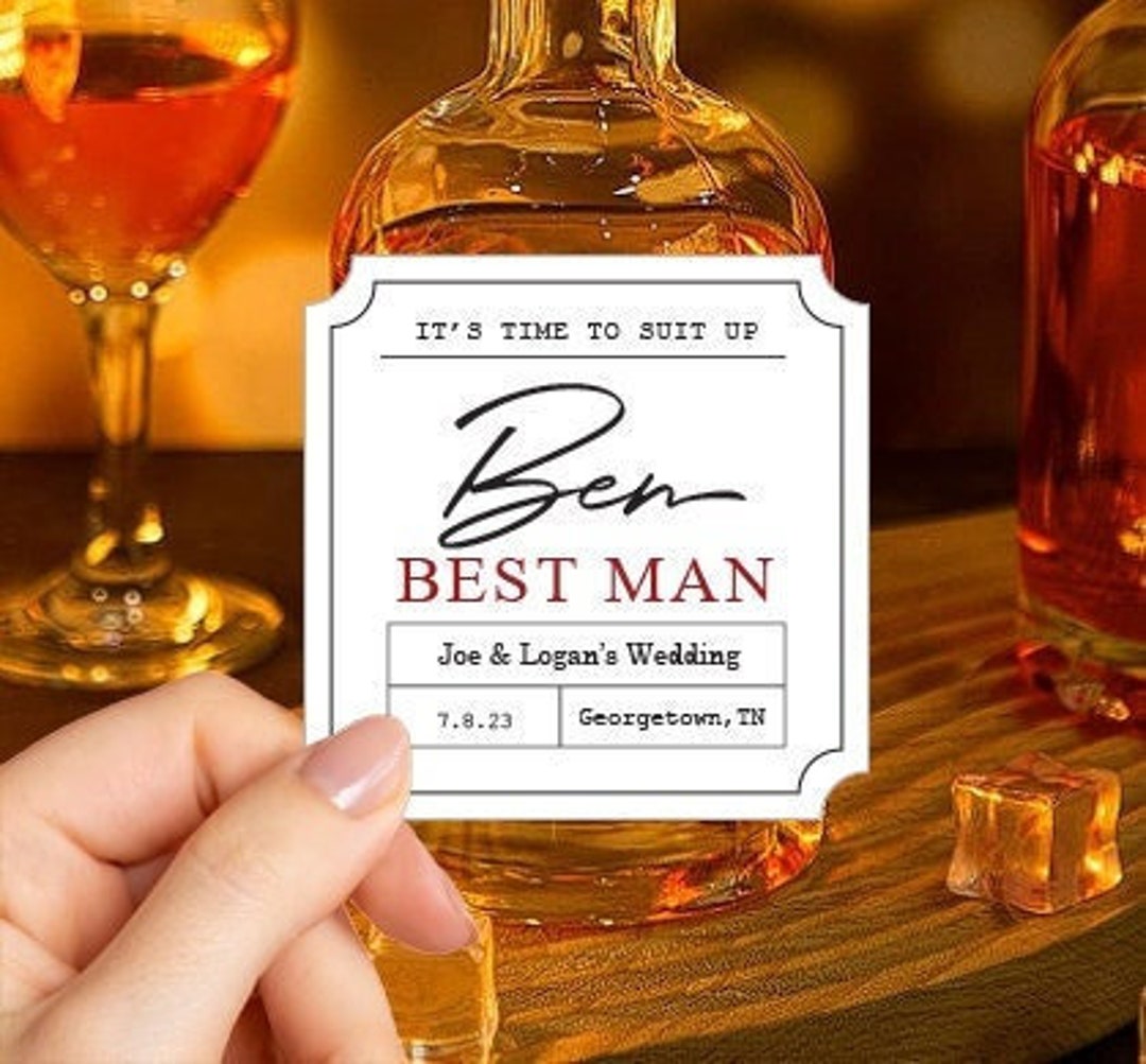 Custom Whiskey Label, Groomsman Whiskey Label, Best Man Whiskey Label