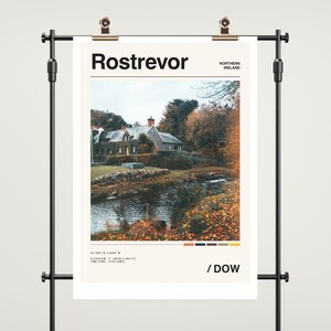 Rostrevor Ireland Travel Poster Print, Northern Ireland Poster, Vintage Photo Print, Northern Ireland Wall Art, Minimalist Color Palette