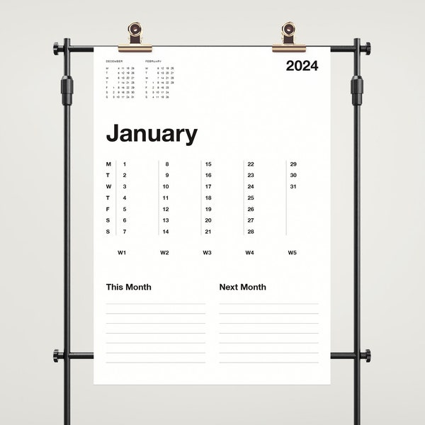 Helvetica Calendar Etsy