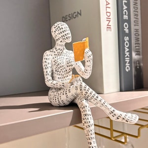 Reading Woman Statue,Resin Statue Decoration,Abstract Amall Figure Sculpture,For Home Decoration Bookshelf Desktop Decoration,Creative Gifts