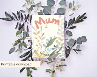 Happy Mother's Day Printable Card / Floral Card Template / Instant Download PDF