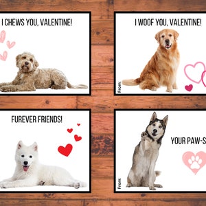 Puppy Dog Valentine Cards, Kids Valentine Cards, Instant Download, Printable