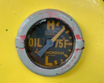 Antique Westinghouse oil gauge 1930's 1940's Military