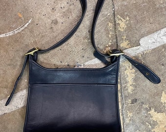 vintage années 90 Coach Blue Handbag Mode 9966 sac à bandoulière en cuir sac à main