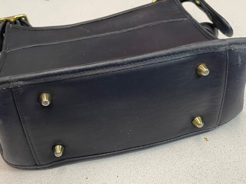 Vintage 90s Coach Blue Handbag Mode 9966 leather shoulder bag purse image 3