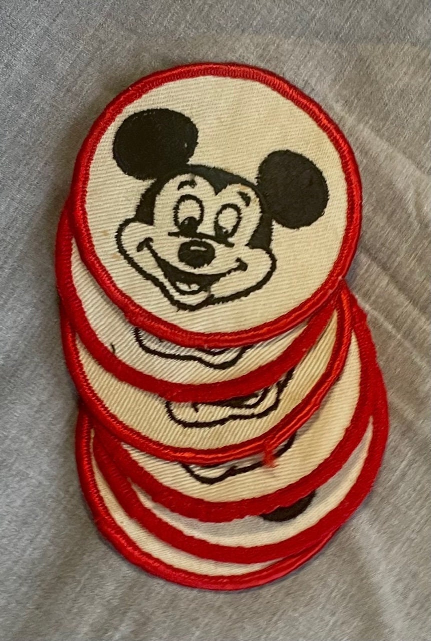 2X3 Mickey Mouse Embroidered IRON On PATCH / No Sew hat bag Patch Classic  Mickey classic pose hands behind back Disney Applique Badge