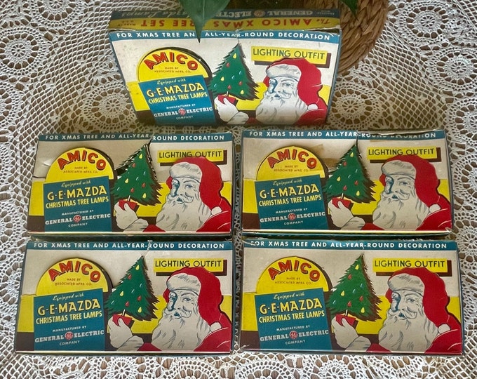Lot of 5 Amico Christmas Tree Lights Set Christmas General Electric