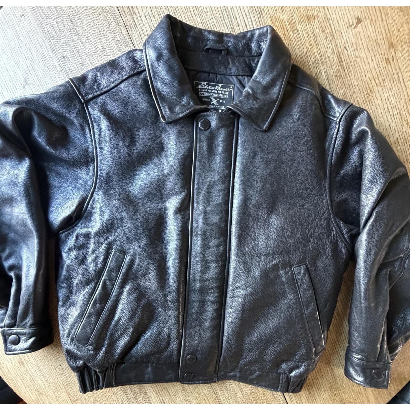 Eddie Bauer Leather Down Jacket - Etsy
