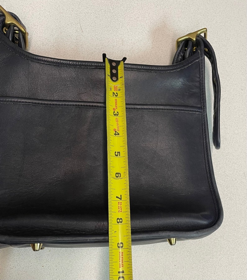 Vintage 90s Coach Blue Handbag Mode 9966 leather shoulder bag purse image 9