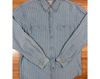 vintage The Territory Ahead shirt men XL striped long sleeve blue