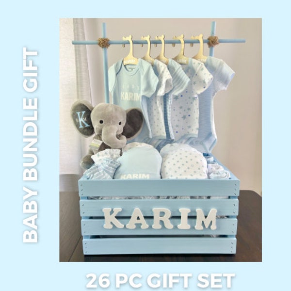 Baby Bundle Gift: Custom Baby Rack Crate, Baby Crate, Baby Crate Closet, Baby Closet, Baby Closet Box, Baby Shower Gifts, Baby Shower, Baby