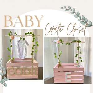 Baby Gift: Custom Baby Rack Crate, Baby Crate, Baby Crate Closet, Baby Closet, Baby Closet Box, Baby Shower Gifts, Baby Shower, New Mom, Mom