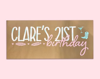 Custom Painted Birthday or Celebration Banner, 21st Birthday Banner