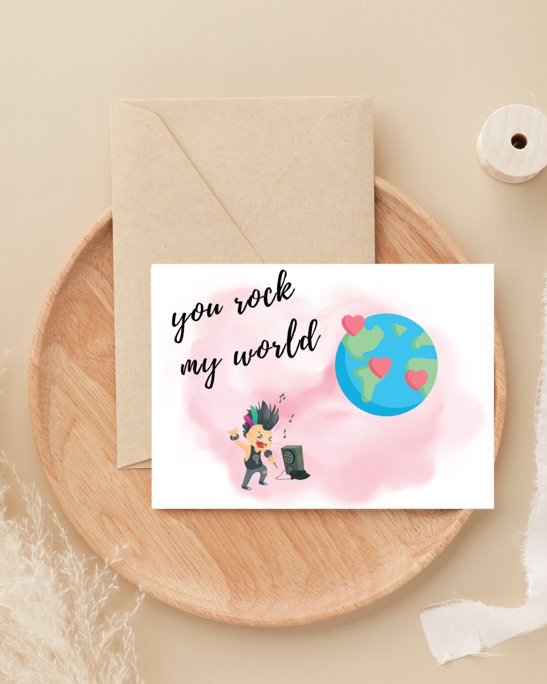 You Rock My World Printable File, Valentines Day, Card Design Cut Out ...