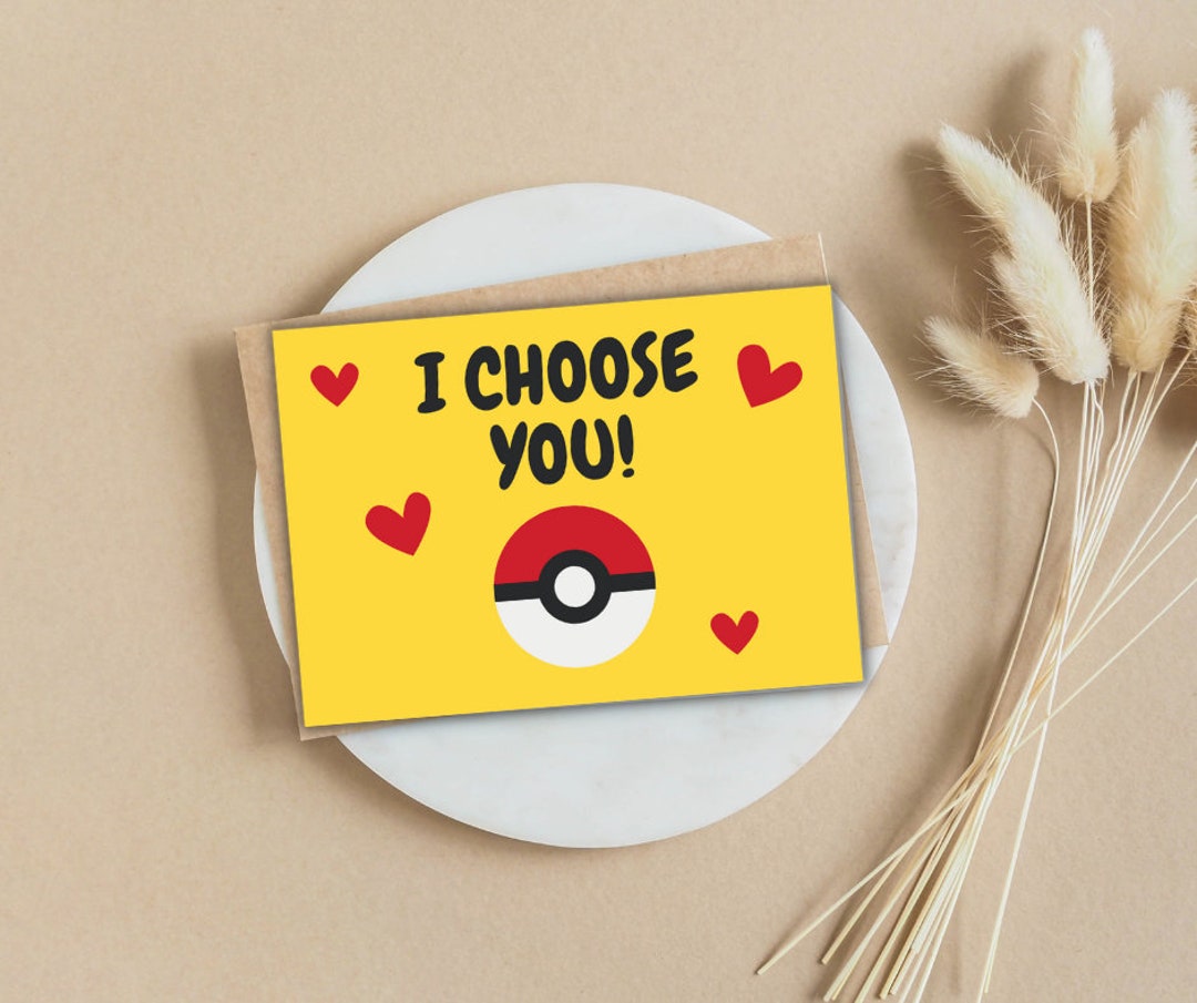 Pokemon Valentines Day Printable Digital Card File, Love Card, Love ...