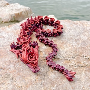 3D Printed Articulated Rose Dragon: Posable Figurine