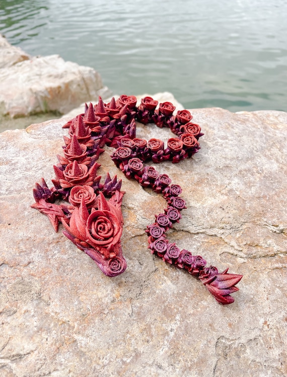 Rose Dragon: Articulated Long Dragon - Etsy