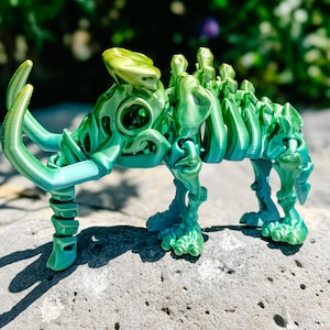 Mammoth Skeleton Toy: Moveable Limbs, Rainbow Colors
