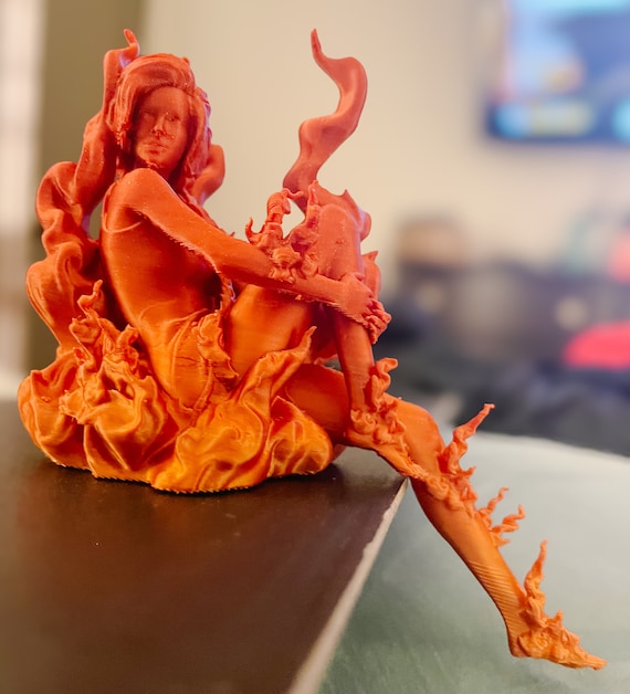 Fire Sprite Figurine – Lehabah Fan Art, Bookish Fantasy Fire