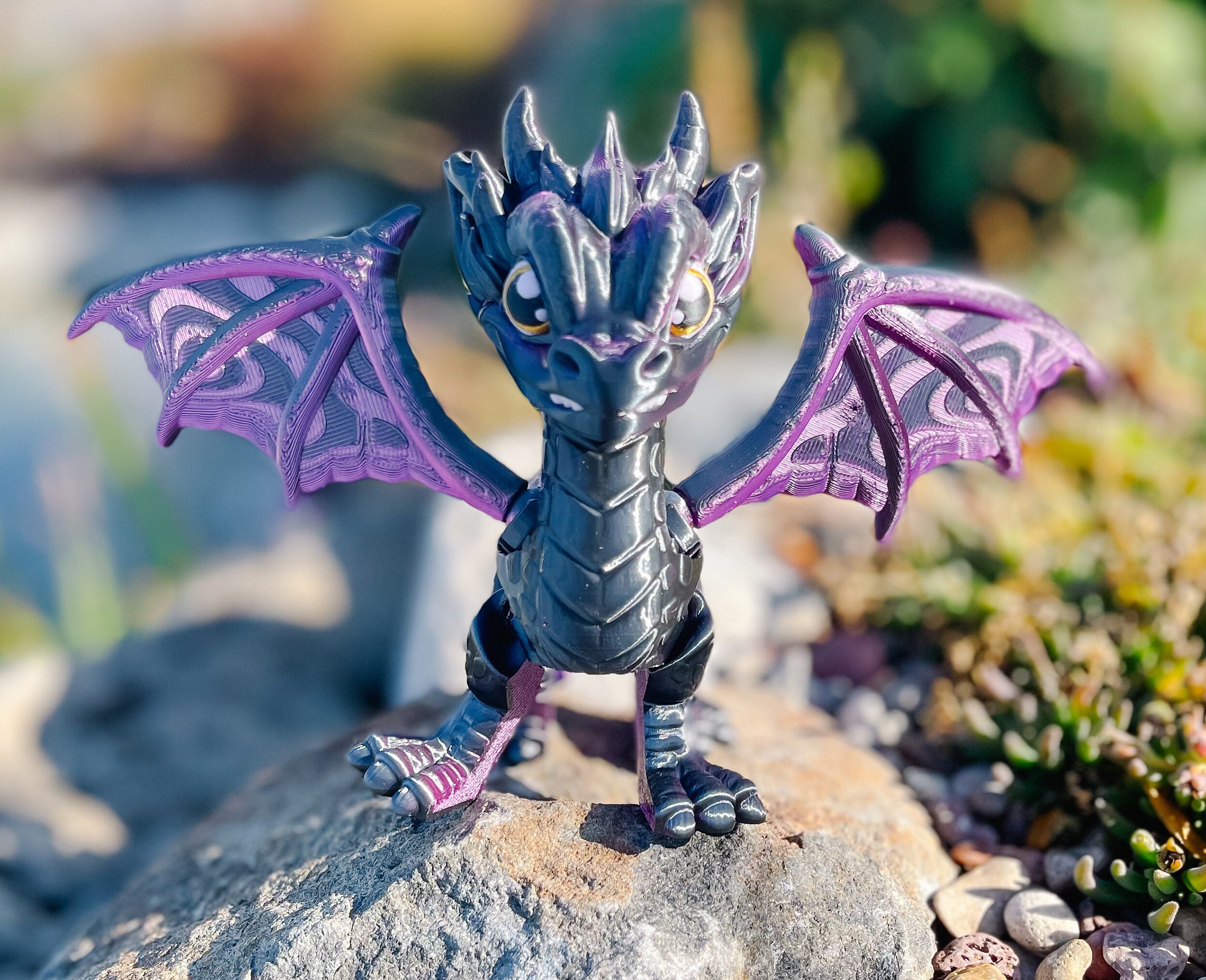 Purple 3D Printed Dragon - Etsy