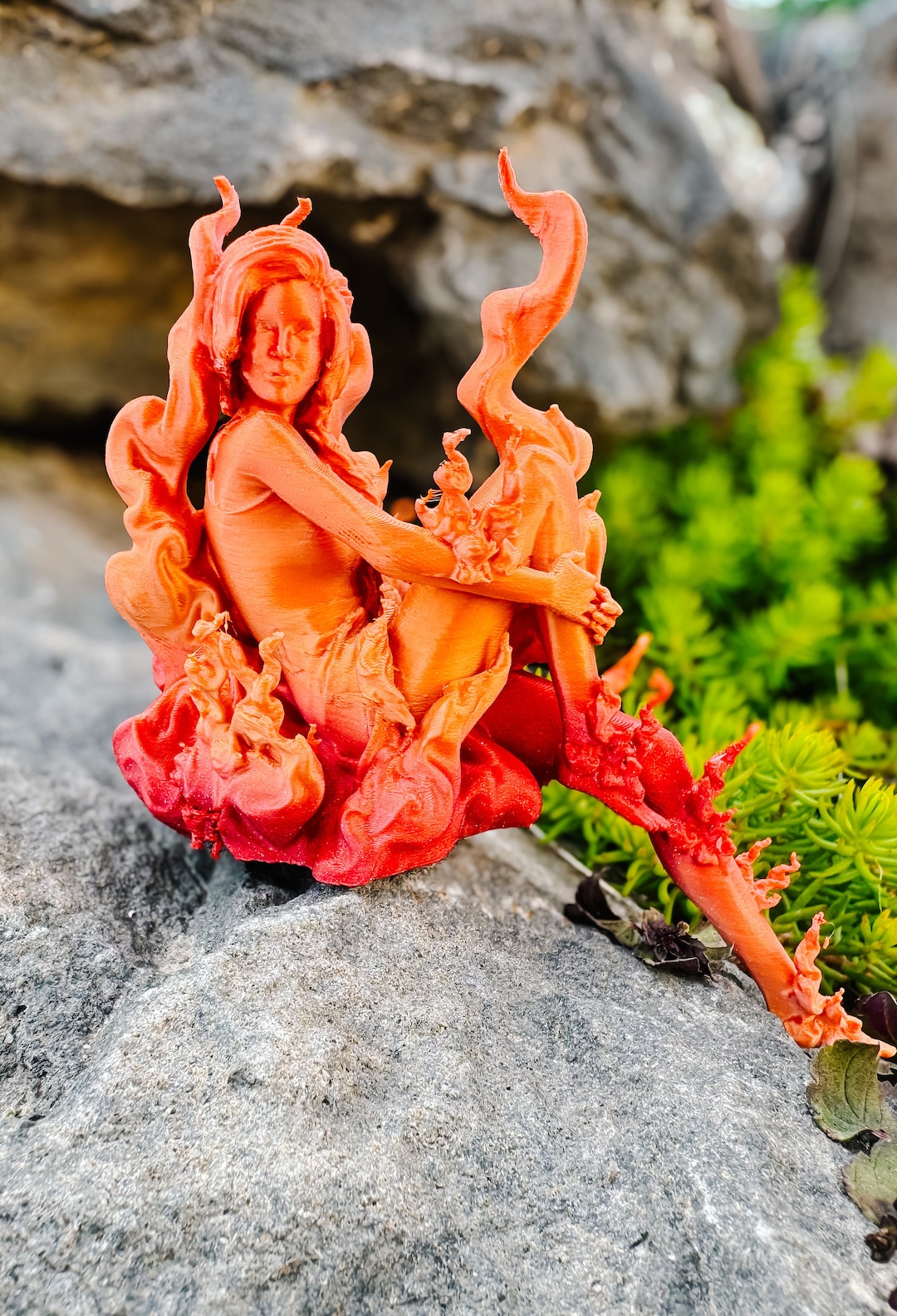 Fire Sprite Figurine – Lehabah Fan Art, Bookish Fantasy Fire