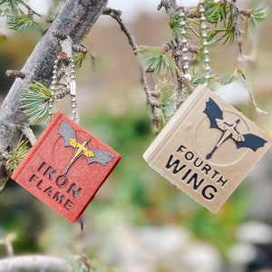 Fourth Wing & Iron Flame Inspired Mini Book Keychain Set