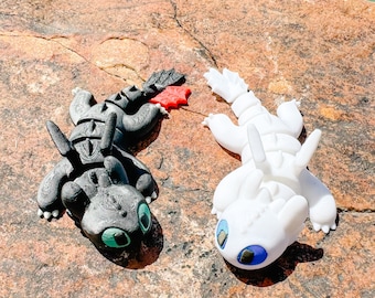 Night Fury & Light Fury Dragons: How To Train Your Dragon Inspired