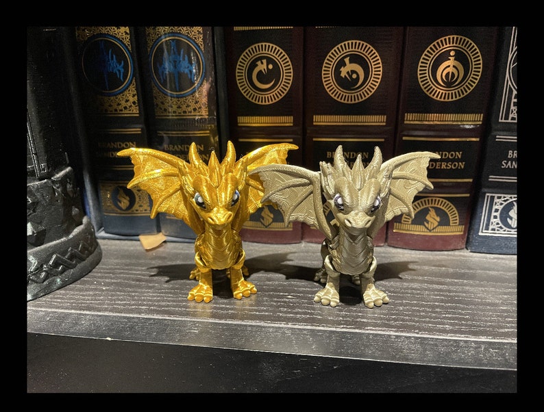 Black, Blue & Gold 3D printed Dragons image 3