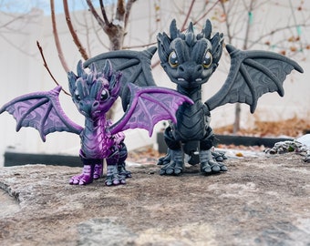 Black & Purple 3D printed Dragons