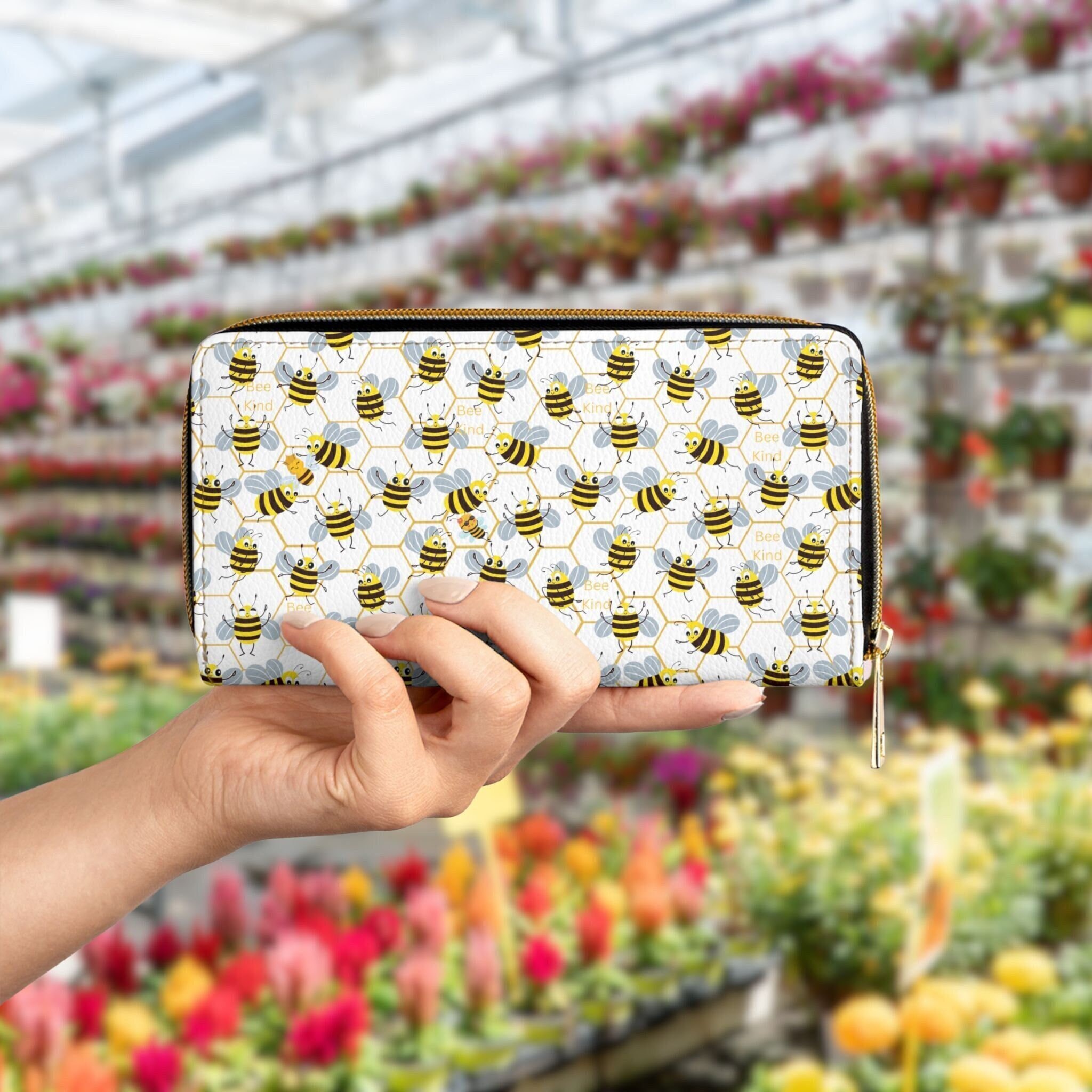 Wallet Bee Kind Queen Bee Honeycomb Gift for Bee Lover Apiarist Bee Keeper Wallet Gardener Zippered Clutch Bee Kind Faux Leather Purse Etsy